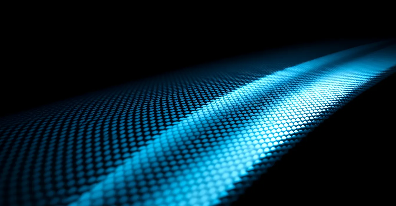 Macro of a glossy woven carbon polymer composite